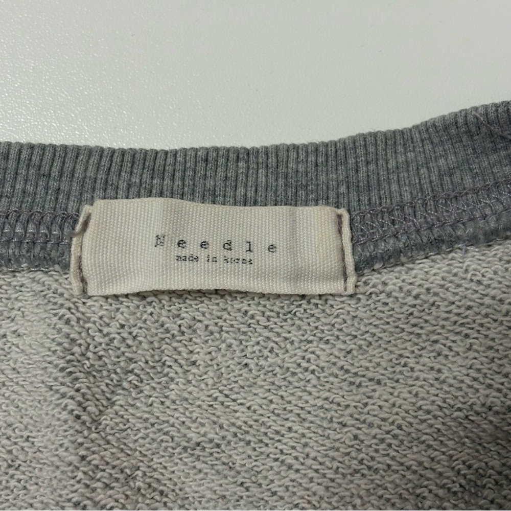 Needles Gray Crewneck Sweatshirt with Felix the cat Pocket - Picture 3 of 4